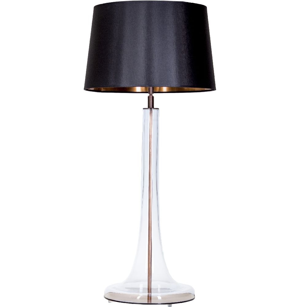 Lampa stołowa szklana Lozanna Czarna 4Concept do sypialni, salonu i przedpokoju.