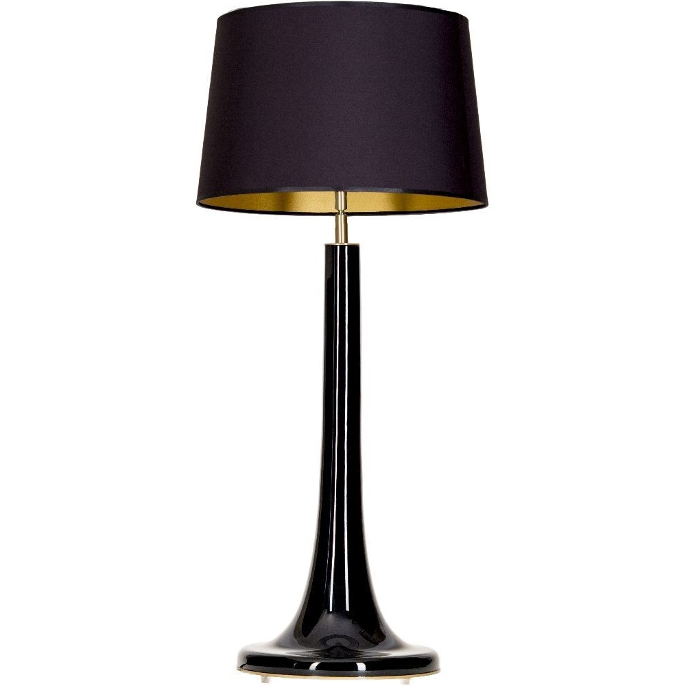 Lampa stołowa szklana Lozanna Black Czarna 4Concept do sypialni, salonu i przedpokoju.