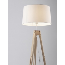 Lampa podłogowa trójnóg z abażurem Tree biały/drewno