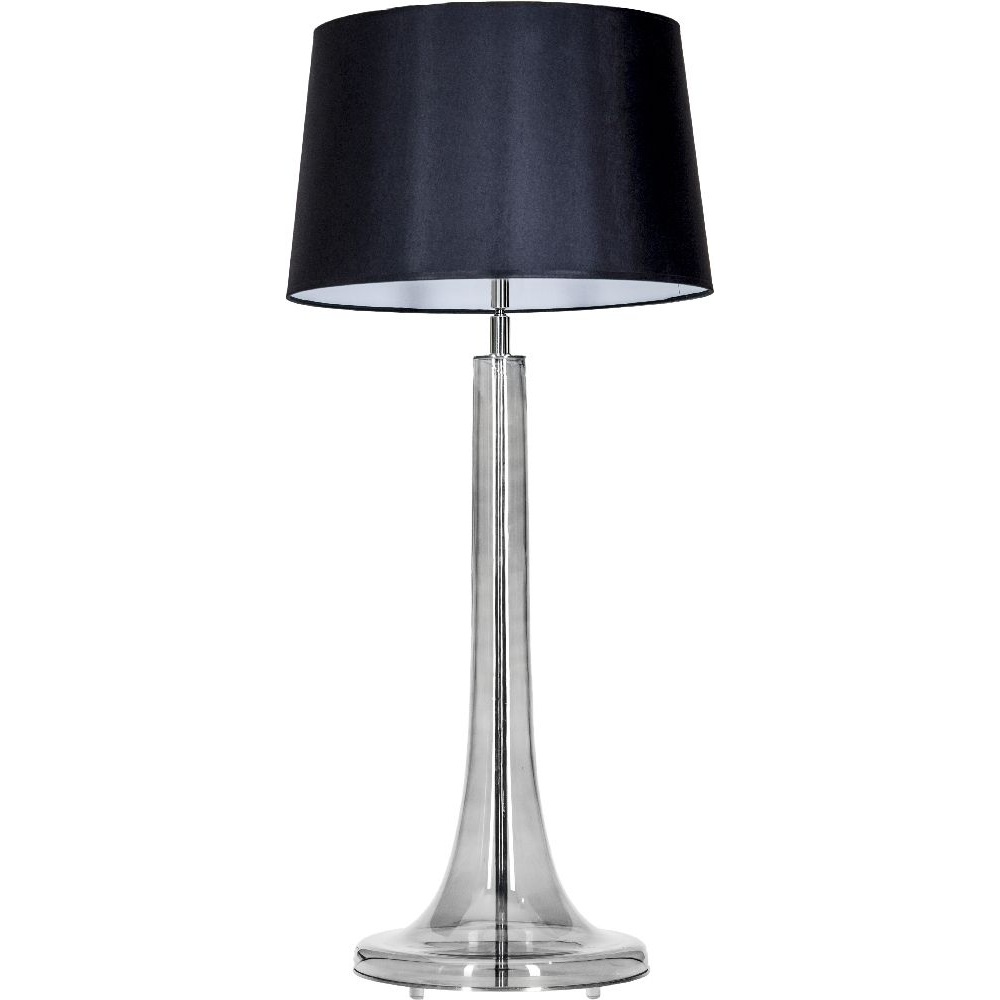 Lampa stołowa szklana Lozanna Transparent Black Czarna 4Concept do sypialni, salonu i przedpokoju.
