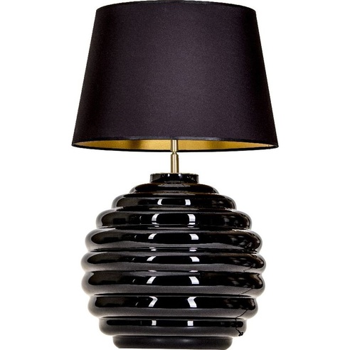 Lampa stołowa szklana Saint Tropez Black Czarna 4Concept do sypialni, salonu i przedpokoju.