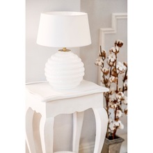 Lampa stołowa szklana Antibes White Biała 4Concept do sypialni, salonu i przedpokoju.