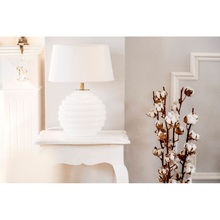 Lampa stołowa szklana Antibes White Biała 4Concept do sypialni, salonu i przedpokoju.