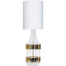Lampa stołowa szklana Biaritz Gold Biała 4Concept do sypialni, salonu i przedpokoju.