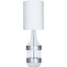 Lampa stołowa szklana Biaritz Silver Biała 4Concept do sypialni, salonu i przedpokoju.