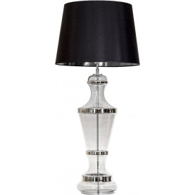 Lampa stołowa szklana glamour Roma Platinum Czarna 4Concept do sypialni, salonu i przedpokoju.