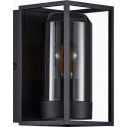 Griffin smoked glass&black outdoor loft wall lamp Nordlux