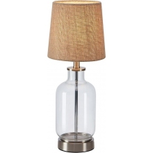 Lampa stołowa szklana podstawa Costero 43cm przeźroczysty/naturalny Markslojd