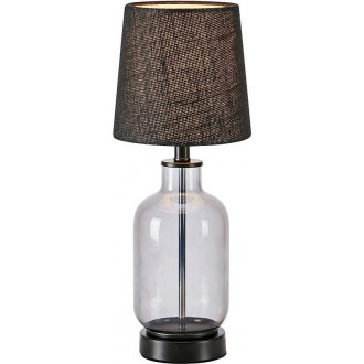 Costero 43cm smoked glass&black table lamp with glass base Markslojd