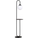 Bari black&opal glass globe floor lamp with table Emibig