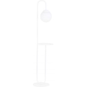 Lampa podłogowa szklana kula ze stolikiem Bari biały/opal Emibig