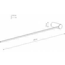 Kinkiet dekoracyjny minimalistyczny Arm LED 3000K 105cm czarny Nowodvorski