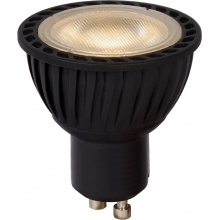 GU10 MR16 LED 5cm 5W 3000K black dimmable bulb Lucide