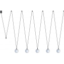 Lampa wisząca 5 szklanych kul Sling 200cm biały / czarny Nowodvorski