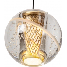 Lampa wisząca ściemniana szklane kule na listwie Dilenko LED 84cm przezroczysty / matowe złoto Lucide