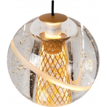 Lampa wisząca ściemniana szklane kule na listwie Dilenko LED 84cm przezroczysty / matowe złoto Lucide