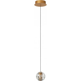 Lampa wisząca szklana kula glamour Dilenko LED 14cm przezroczysty / matowe złoto Lucide