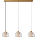 Lampa wisząca szklana potrójna na listwie Gunhild 122cm przezroczysty / kremowy / matowe złoto Lucide