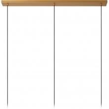 Lampa wisząca szklana potrójna na listwie Gunhild 122cm przezroczysty / kremowy / matowe złoto Lucide