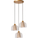 Lampa wisząca szklana potrójna Gunhild 46,5cm przezroczysty / kremowy / matowe złoto Lucide