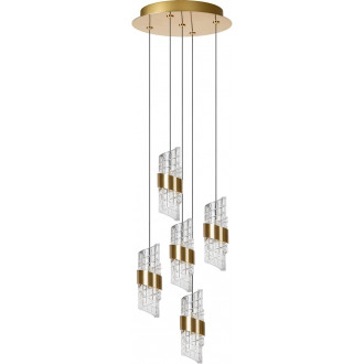 Lampa wisząca hampton Kligande V LED 30cm 2700K przeźroczysty / matowe złoto Lucide