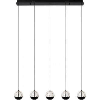 Sentubal LED V 95cm 2700K transparent&black glass balls pendant lamp Lucide