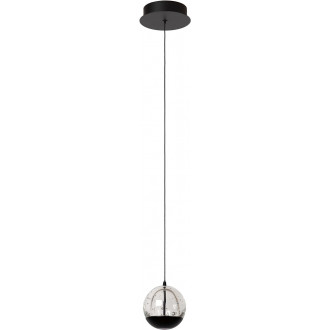 Lampa wisząca szklana kula modern Sentubal LED 14cm 2700K przeźroczysty / czarny Lucide