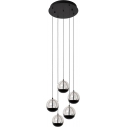 Lampa wisząca szklane kule modern Sentubal LED V 35cm 2700K przeźroczysty / czarny Lucide