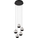 Sentubal LED V 35cm 2700K transparent&black modern glass balls pendant lamp Lucide