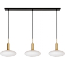 Lampa wisząca szklana potrójna na listwie Singala 126cm opal / matowe złoto, mosiądz Lucide