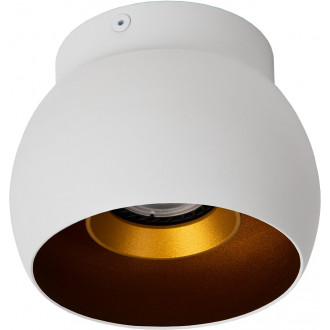 Torben 12.5cm white&gold round ceiling lamp Lucide