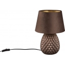 Lampka nocna ceramiczna z abażurem Ariana 24cm brązowa Reality