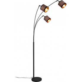 Lampa podłogowa Davos z 3 abażurami, łukowa. Beżowo-brązowe/czarne abażury z metalową podstawą. Elegancki design, regulowane ramiona, idealne oświetlenie salonu.  Wysoka jakość wykonania. 2