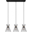 Lampa wisząca druciana potrójna na listwie Rod 82cm czarno-złota Reality