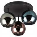 Sheldon 33cm blue&green&copper&black ceiling lamp with 3 glass spheres Reality