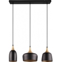 Chiraz 63cm black matt triple pendant lamp on bar Trio