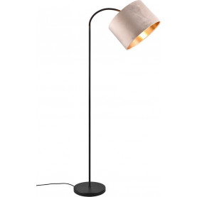 Lampa podłogowa łukowa Julieta Trio. Beżowo-złoty welurowy abażur, czarna metalowa podstawa. Elegancki design, idealne oświetlenie salonu.  Wysoka jakość wykonania. 2