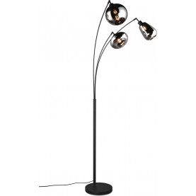 Lampa podłogowa 3 szklane klosze Lumina chrom / czarny mat Trio 2