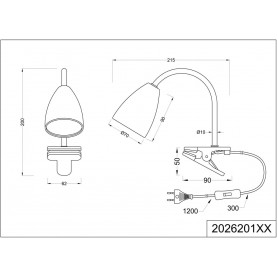 Wanda in black matt adjustable clip-on lamp Trio 2