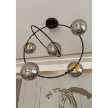 Lampa sufitowa szklane kule nowoczesne Stardom V 65cm grafit/czarny Emibig