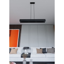 Minimalistyczna Lampa wisząca metalowa belka Gentor 96 czarna Emibig do kuchni i nad stół.