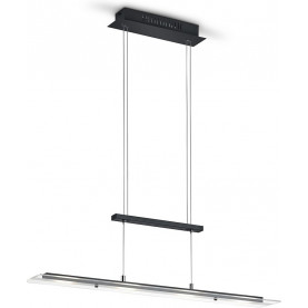 Milos LED 80cm black matt glass linear pendant lamp Reality