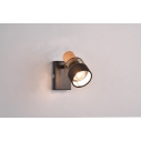 Nandini black matt&wood loft perforated wall lamp Trio
