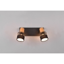 Nandini II black matt&wood loft grid ceiling spotlight Trio
