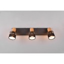 Nandini III black matt&wood loft grid ceiling spotlight Trio