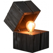 Lampa drewniana na stolik nocny Treasure czarna Trio