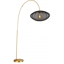 Lampa łukowa z dużym abażurem Corina czarny / matowe złoto Lucide