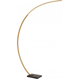 Lampa łukowa ze ściemniaczem Curve LED, złoto-mosiężna z marmurową podstawą. Nowoczesny design, minimalistyczny styl.  Elegancka lampa stojąca LED, regulowana intensywność światła. Idealne oświetlenie salonu lub sypialni. 2