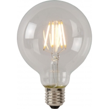 G80 Class A E27 LED 7W 2700K 8cm transparent decorative bulb Lucide