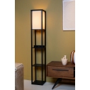 Menno cream&black floor lamp with shade and wireless charger Lucide
